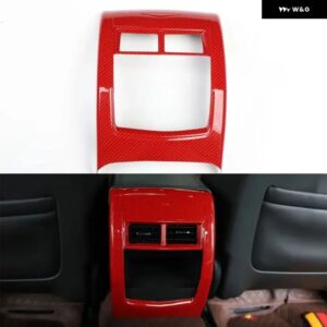 キャデラック CT6 2016-20 リア エアベント フレーム ABS ステッカー インテリア トリム アクセサリー - Carbon Fiber Red