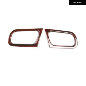 フロント ドアハンドル フレーム 装飾 トリム ABS ステッカー インフィニティ G25 G37 2010-13 インテリア 2個 - Wood Color