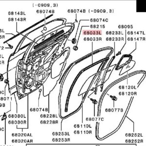 1個 ガラスシールランサー CX CY CZ 2007-2019 5735A683 雨ゴムストリップ FORSTIS 耐候性 EVO 10 X ガラス フレーム - 5735A683 RL