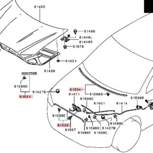 1 4個 フードカバー ASX ボンネット ゴム耐候性ストリップフロントカバー シールストリップウェザーストリップ 5902A134 5902A171 - 4 pieces