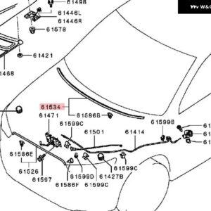1 4個 フードカバー ASX ボンネット ゴム耐候性ストリップフロントカバー シールストリップウェザーストリップ 5902A134 5902A171 - 5902A006