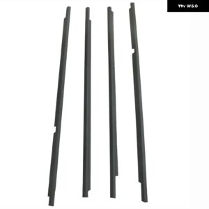 4個 ブラッククローム窓ゴムランドクルーザー 2007-2020 LC200 外側ウェザーストリップシールドアベルト LX570 75720-60080 - black
