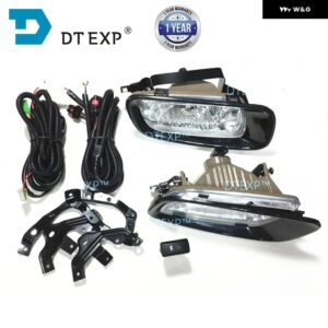 フルキット ブラッククローム フォグランプ パジェロ V73 2000-2003 MR508190 フロントランプ 電球 付き モンテロ V60 ワイヤー スイッチ サポート - 2000 set