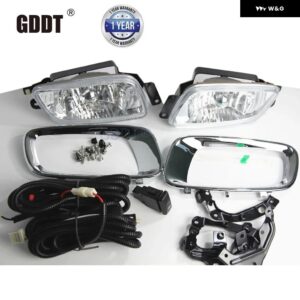 フルキット ブラッククローム フォグランプ パジェロ V73 2000-2003 MR508190 フロントランプ 電球 付き モンテロ V60 ワイヤー スイッチ サポート - chrome kit