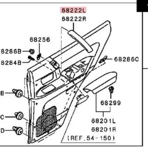 1個 インテリア パネル ハンドル 5 ドア パジェロ V73 モンテロ V77 安全 アームレスト インナー ドアハンドル SHUGUN V75 MR532116 NO V60 - Rear Left