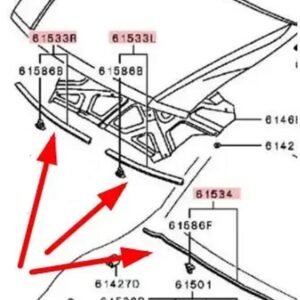 1ピース フードゴムシール パジェロ V73 ボンネット ゴムウェザーストリップ モンテロ 車体ゴム将軍 V77 V75 MR437091 - 3 pcs diesel