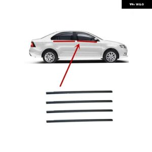 ブラッククローム 4個 窓外ゴム シュコダ ラピッド 2013-2019 ガラス プロテクター デコレーション ウェザー ストリップ - out black