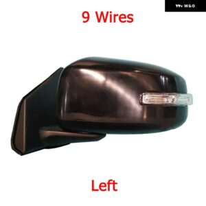 1個 無塗装熱折り LED 9 ワイヤー外側サイドバックミラー アセンブリ ランサー EX 2007-2019 CY CX 折りたたみ 7632A204 - 9 Wires Left