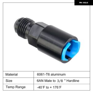 フリー船アルミブラック 6AN AN6 オス 5/16インチ 3/8インチ SAE クイックディスコネクトメス プッシュ オン EFI フィッティングコネクタオイル燃料アダプタ - an8-5 16