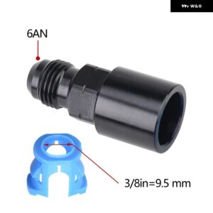 フリー船アルミブラック 6AN AN6 オス 5/16インチ 3/8インチ SAE クイックディスコネクトメス プッシュ オン EFI フィッティングコネクタオイル燃料アダプタ - an6-3 8