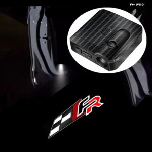 2個 レースレーシングフラグカーボンドアライト LED ランプキュプライビサレオン FR ATECA アロナ EXEO アルハンブラワイヤレスセンシング - FR