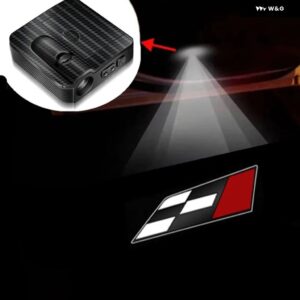 2個 レースレーシングフラグカーボンドアライト LED ランプキュプライビサレオン FR ATECA アロナ EXEO アルハンブラワイヤレスセンシング - Race Racing Flag