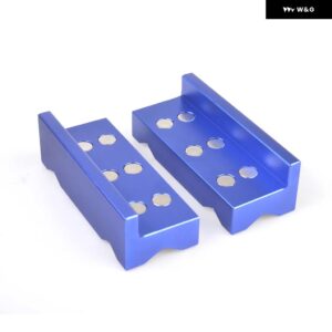 アルミ 1ペア 4インチ 万力ジョー インサート 幅 万力 - 磁気付き - Blue