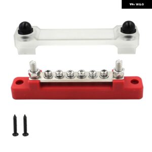 ターミナルブロック負バスバー 12V 配電ブロック自動車カーボート太陽光発電 システム M8 TERMIANL バス - 6 Terminal Red