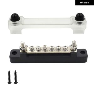 ターミナルブロック負バスバー 12V 配電ブロック自動車カーボート太陽光発電 システム M8 TERMIANL バス - 6 Terminal Black