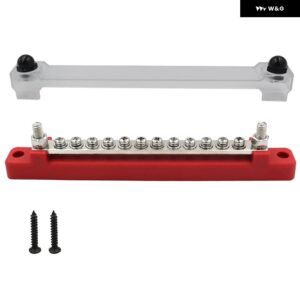 ターミナルブロック負バスバー 12V 配電ブロック自動車カーボート太陽光発電 システム M8 TERMIANL バス - 12 Terminal Red