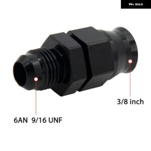 AN6 AN8 AN10 オスフレア 5/16インチ 3/8インチ 燃料ハードライン チューブ フィッティングアダプタコネクタ 合金 黒 5/16インチ 3/8インチ OD 合金 - AN6 to 3-8