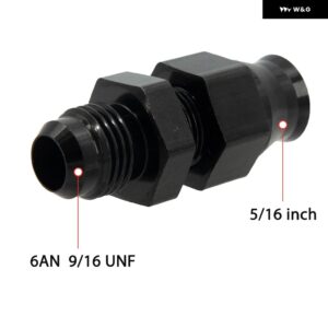 AN6 AN8 AN10 オスフレア 5/16インチ 3/8インチ 燃料ハードライン チューブ フィッティングアダプタコネクタ 合金 黒 5/16インチ 3/8インチ OD 合金 - AN6 to 5-16