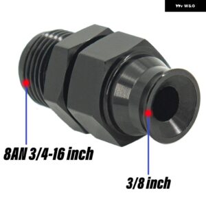 AN6 AN8 AN10 オスフレア 5/16インチ 3/8インチ 燃料ハードライン チューブ フィッティングアダプタコネクタ 合金 黒 5/16インチ 3/8インチ OD 合金 - AN8 to 3-8