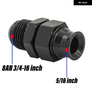 AN6 AN8 AN10 オスフレア 5/16インチ 3/8インチ 燃料ハードライン チューブ フィッティングアダプタコネクタ 合金 黒 5/16インチ 3/8インチ OD 合金 - AN8 to 5-16