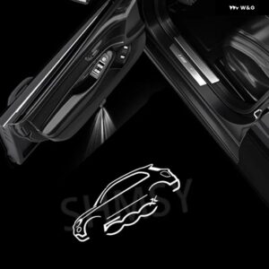2個 LEDドア 500 500X エンブレムランプ信号灯ワイヤレスプロジェクターフィアットアバルト 500 プント STILO DUCATO 595 アクセサリー - 500X