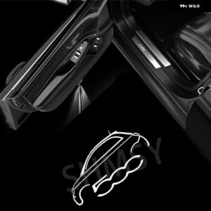 2個 LEDドア 500 500X エンブレムランプ信号灯ワイヤレスプロジェクターフィアットアバルト 500 プント STILO DUCATO 595 アクセサリー - 500