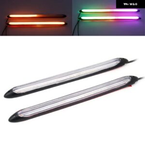 2個 LED デイタイム ランニングライト 防水 ストリーマー ウィンカーランプ 長さ: 15.5/23.5/27.5/34.5CM