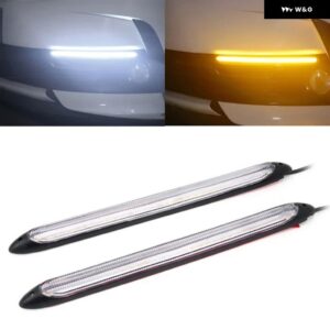 2個 LED デイタイム ランニングライト 防水 ストリーマー ウィンカーランプ 長さ: 15.5/23.5/27.5/34.5CM