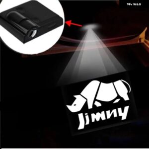 スズキ 2個 LEDドアカーテシライトプロジェクターゴーストシャドウランプアクセサリー ジムニーサイエンブレム JB43 JB23 JB64 JB - white2
