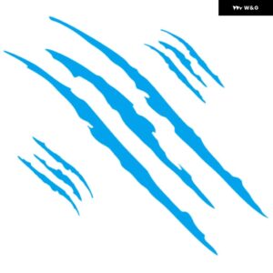 3個 ゴースト爪 ステッカー 防水 ヘッドライト 爪マーク デカール ボンネット ビニールストライプスクラッチ ステッカー 装飾 - blue