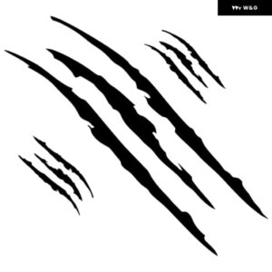 3個 ゴースト爪 ステッカー 防水 ヘッドライト 爪マーク デカール ボンネット ビニールストライプスクラッチ ステッカー 装飾 - black