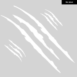 3個 ゴースト爪 ステッカー 防水 ヘッドライト 爪マーク デカール ボンネット ビニールストライプスクラッチ ステッカー 装飾 - White