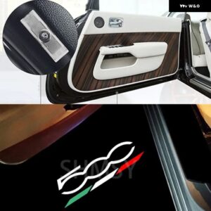 2個 LEDドアウェルカムランプアクセサリーフィアット 500X 2015-2023 500L 2013-2019 3D プロジェクター カスタム ゴーストシャドウランプ - 500