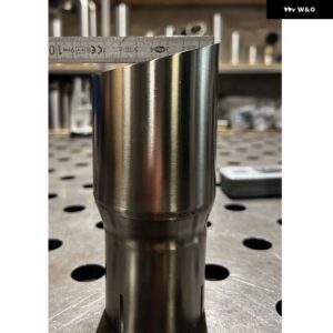 1個 ステンレス マフラーテールスロートベベルエッジ排気先端 - 170-80-63 Silver