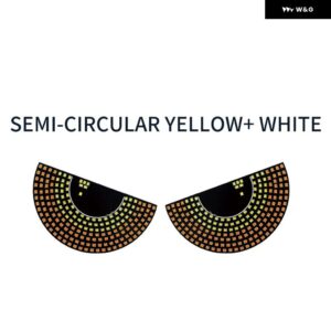 LED デビルアイ USB アイライト イーグルアイライト装飾デビルアイライトフラッシュライト ランニング安全ハザードランプ - yellow and white