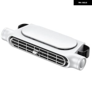 ヘッドレスト冷却エアファン 3スピード ネッククーラー USB 電源リアベンチレーター フロントリア ピリオンシート - White