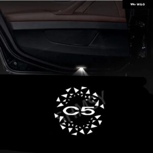 2個 LEDドアウェルカムライトロゴプロジェクター シトロエン C5 2010-2016 ゴーストシャドウライトアンビエントランプ安全自動車アクセサリー - white2
