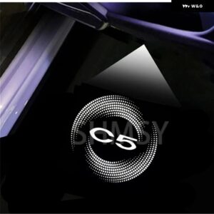 2個 LEDドアウェルカムライトロゴプロジェクター シトロエン C5 2010-2016 ゴーストシャドウライトアンビエントランプ安全自動車アクセサリー - white3