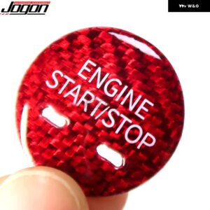 スタートストップスイッチ ボタン トリム キャデラック XTS CT6 XT5 SRX CTS GA GL8 BC JA カーボン エンジン ボタン カバー ステッカー - Red Color