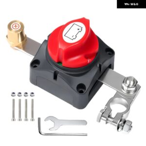 車 RV ボート 12V-48V 275A 楕円形ノブ ABS 銅ヘッドサイドポストバッテリー切断スイッチ - Positive Pole