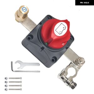車 RV ボート 12V-48V 275A 楕円形ノブ ABS 銅ヘッドサイドポストバッテリー切断スイッチ - Negative Pole