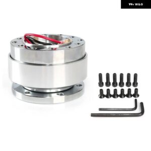 カスタム クイックリリース ステアリングホイール ハブ アダプター 6穴スナップオフボスキット アルミ - Silver