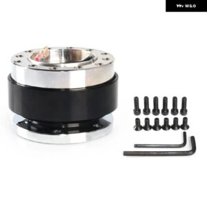 カスタム クイックリリース ステアリングホイール ハブ アダプター 6穴スナップオフボスキット アルミ - black