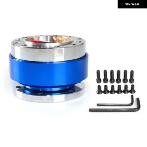 カスタム クイックリリース ステアリングホイール ハブ アダプター 6穴スナップオフボスキット アルミ - Blue