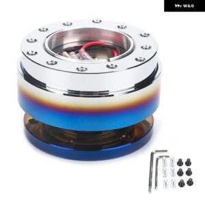 カスタム クイックリリース ステアリングホイール ハブ アダプター 6穴スナップオフボスキット アルミ - Grilled Blue