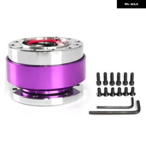 カスタム クイックリリース ステアリングホイール ハブ アダプター 6穴スナップオフボスキット アルミ - Purple