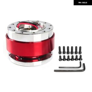 カスタム クイックリリース ステアリングホイール ハブ アダプター 6穴スナップオフボスキット アルミ - Red