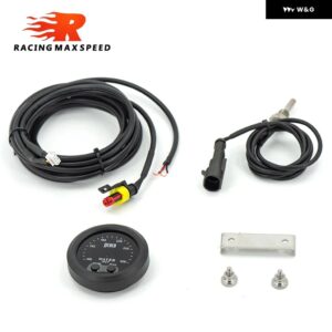 52MM 自動 DC 12 ボルト水温超薄型ゲージ 1/8 NPT センサー デジタルメーター赤表示温度 0-300F -17 187C - RED DISPLAY