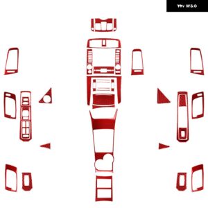 キャデラック CTS 2003-2007 カーボンセンター コンソール ギア シフト エア アウトレット パネル トリム スイートカー インテリア アクセサリー ステッカー - Red Carbon Set