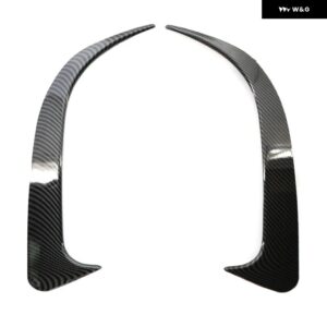 1ペア リア バンパー サイドベント カナード カーボンウィンドナイフスプリッター ABS プラスチック ベンツ W117 CLA 200 250 45 AMG 2014-2018 - Carbon Fiber Look